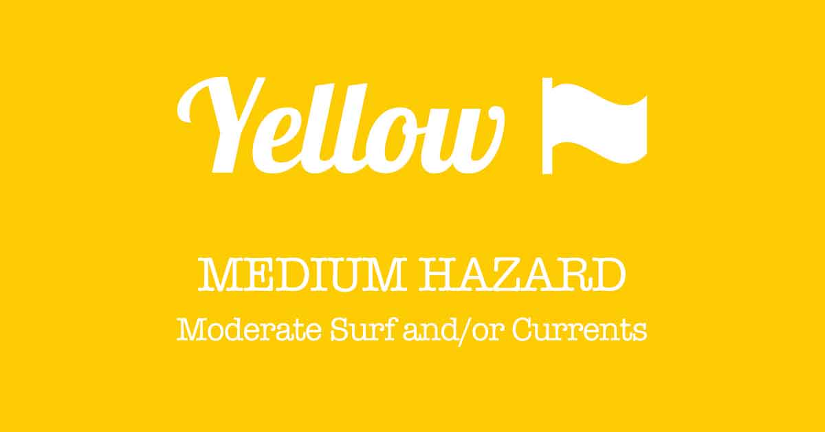PanamaCity Beach Flags Yellow Flag - Medium Hazard, Moderate Surf and/or Currents