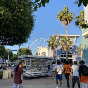 View of the Sky Wheel from the main drag at Pier Park