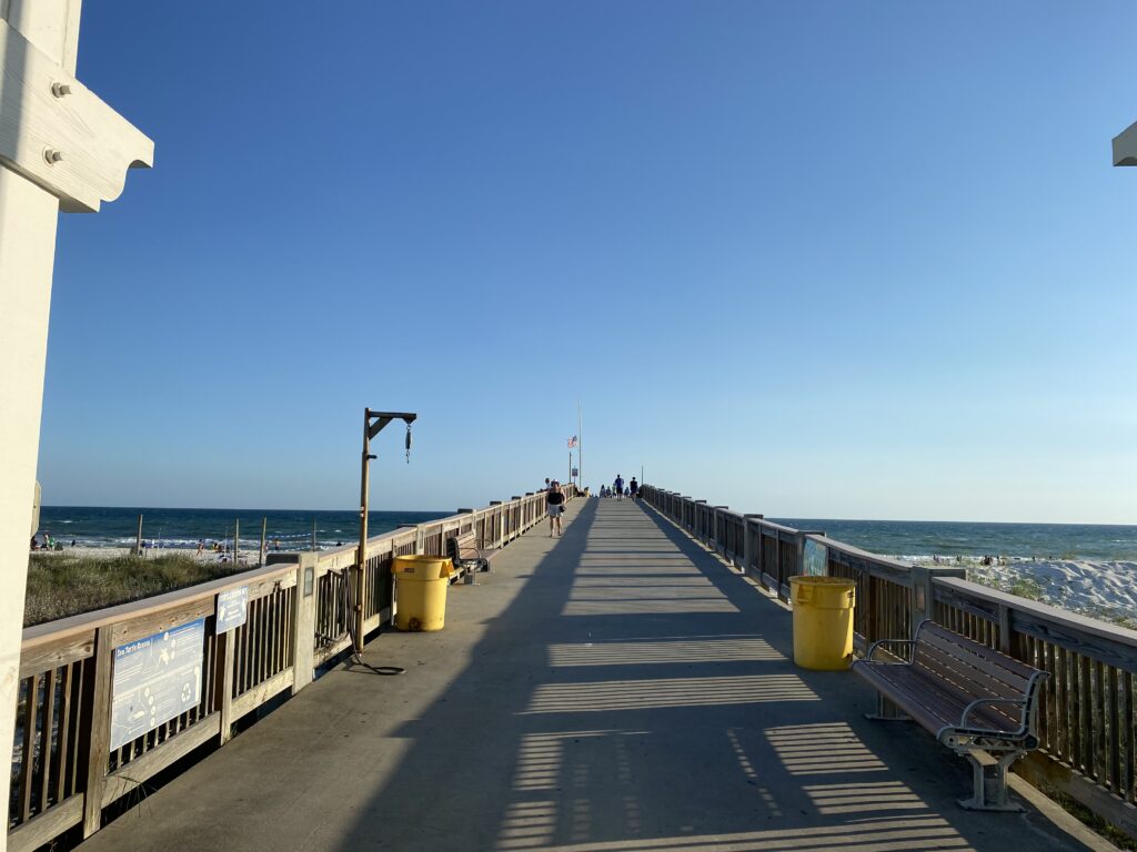 View down Russell Fields Pier - One of the things to do in Panama City Beach with Kids