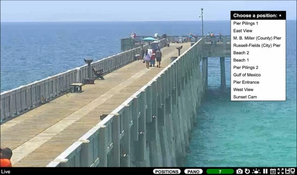 View of Webcam at M.B. Miller County Pier in Panama City Beach FL