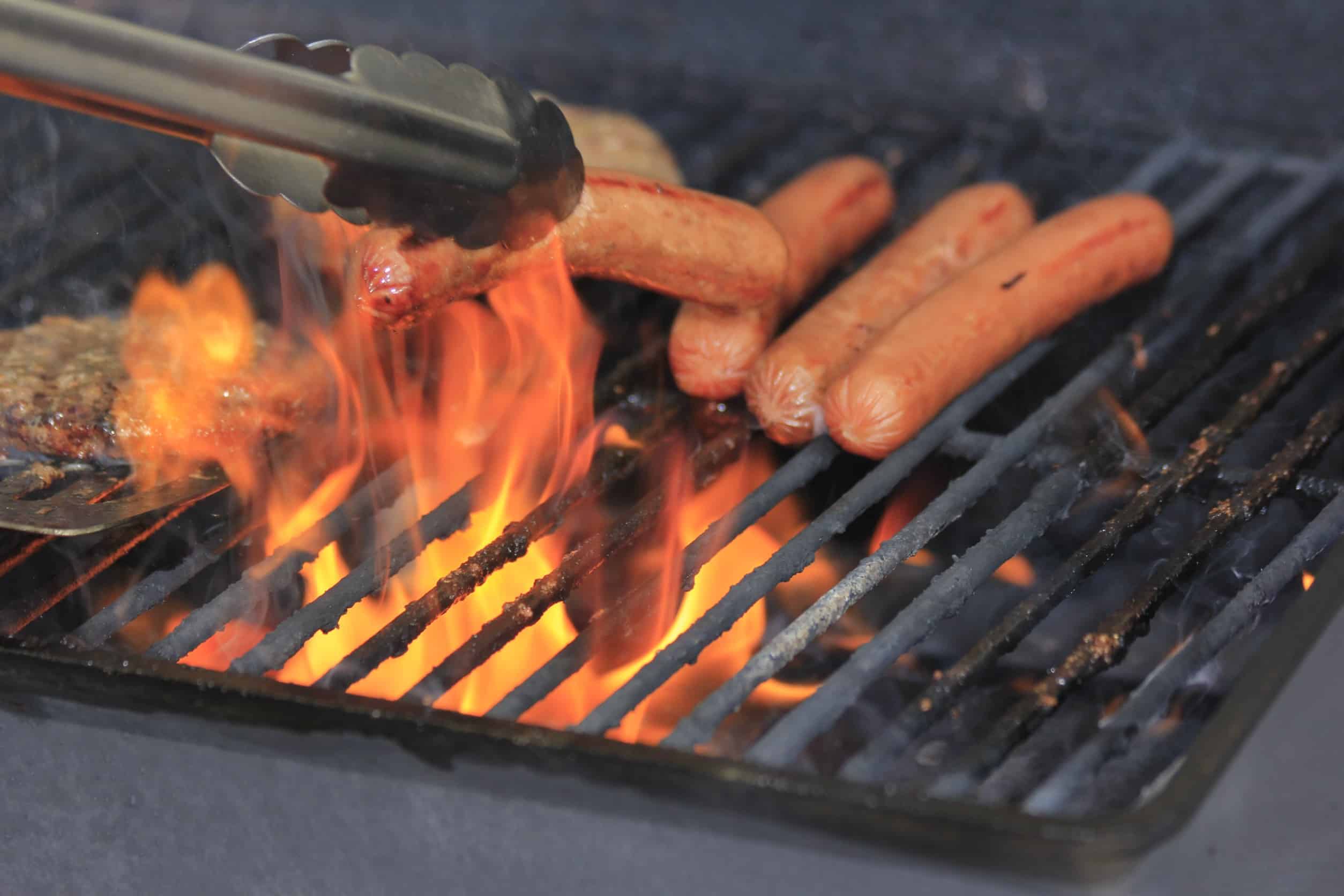 Hot Dogs on the Grill for a Cook Out