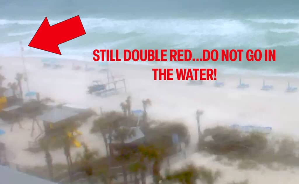 STILL DOUBLE RED APRIL 30 2024 DO NOT GO IN THE WATER